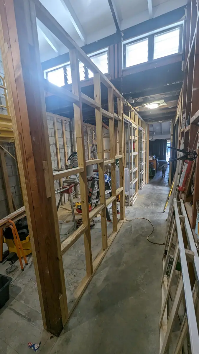 New timber stud walls with noggings