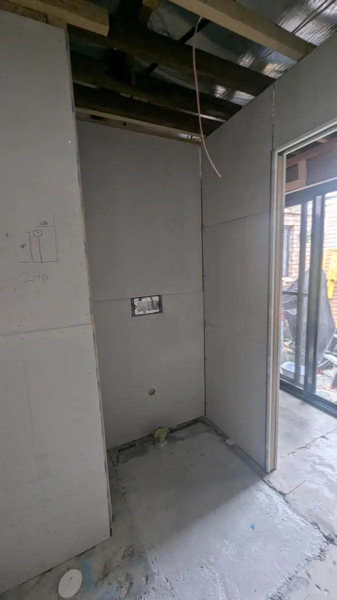 New walls sheeted and ready for the next trade